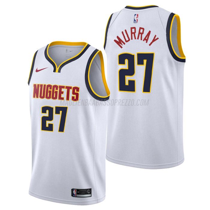 maglia jamal murray denver nuggets di 27 uomo association edition 2023 bianco