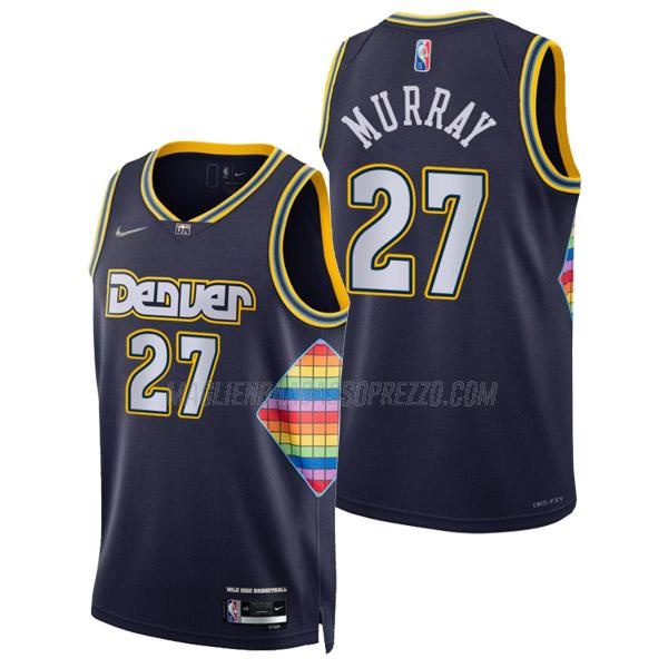 maglia jamal murray denver nuggets di 27 uomo city edition 2022 blu navy