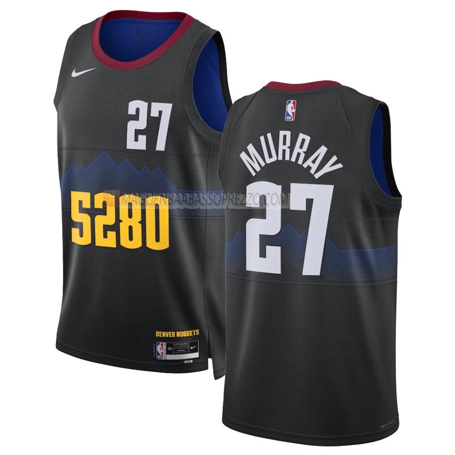 maglia jamal murray denver nuggets di 27 uomo city edition 2023-24 nero