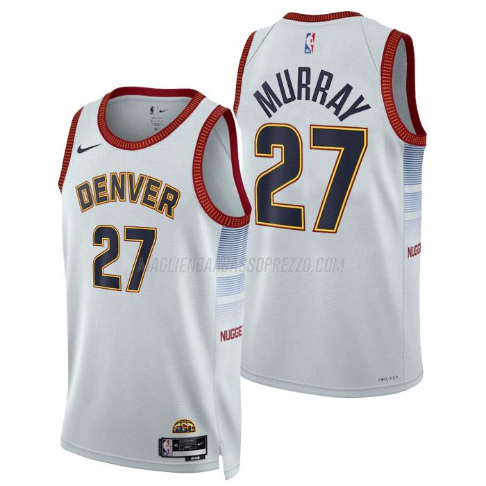 maglia jamal murray denver nuggets di 27 uomo city edition 2023 bianco