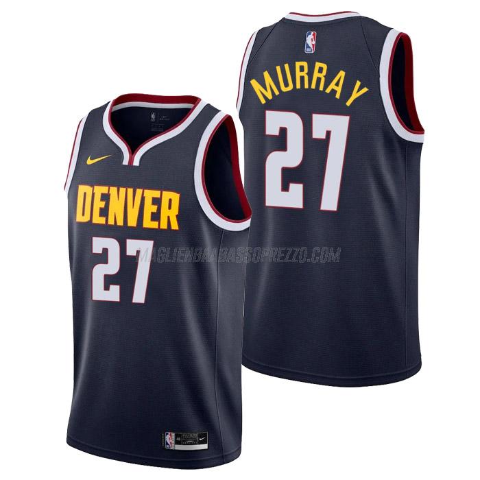 maglia jamal murray denver nuggets di 27 uomo icon edition 2023 blu navy