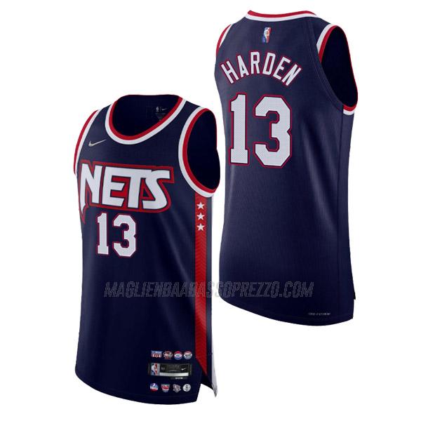 maglia james harden brooklyn nets di 13 uomo city edition 2022 blu navy