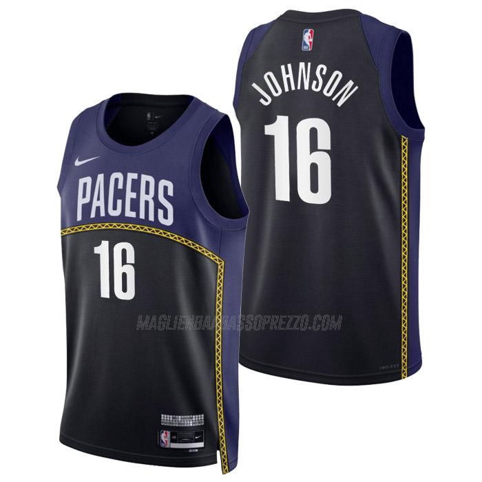 maglia james johnson indiana pacers di 16 uomo city edition 2023 nero