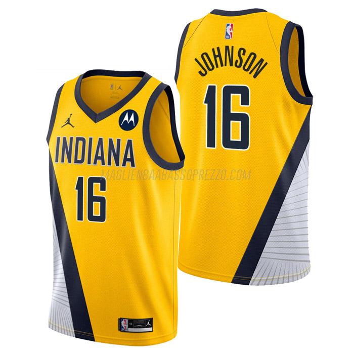 maglia james johnson indiana pacers di 16 uomo statement edition 2023 giallo