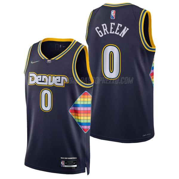 maglia jamychal green denver nuggets di 0 uomo city edition 2022 blu navy