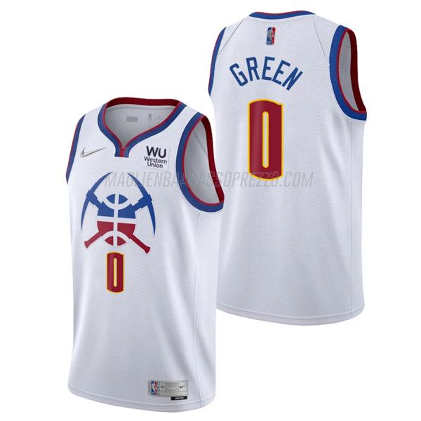 maglia jamychal green denver nuggets di 0 uomo earned edition 2021 bianco