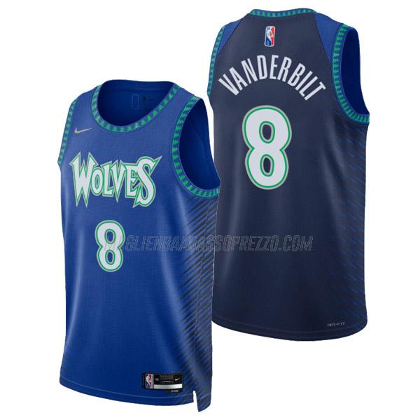 maglia jarred vanderbilt minnesota timberwolves di 8 uomo city edition 2022 blu