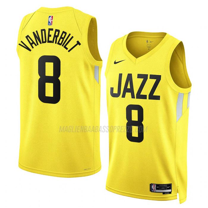 maglia jarred vanderbilt utah jazz di 8 uomo icon edition 2023 giallo