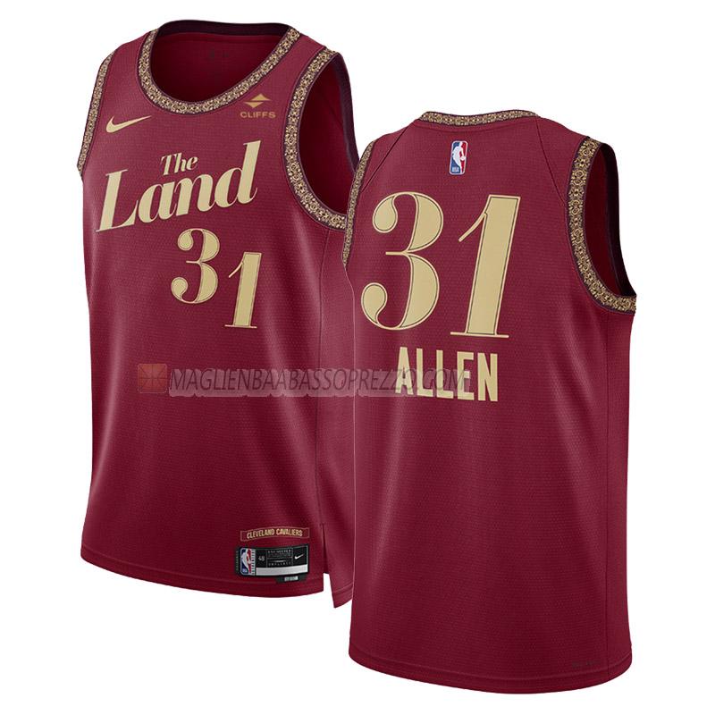 maglia jarrett allen cleveland cavaliers di 31 uomo city edition 2023-24 nero