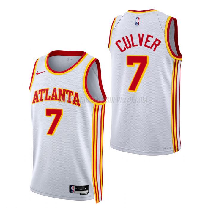 maglia jarrett culver atlanta hawks di 7 uomo association edition 2023 bianco