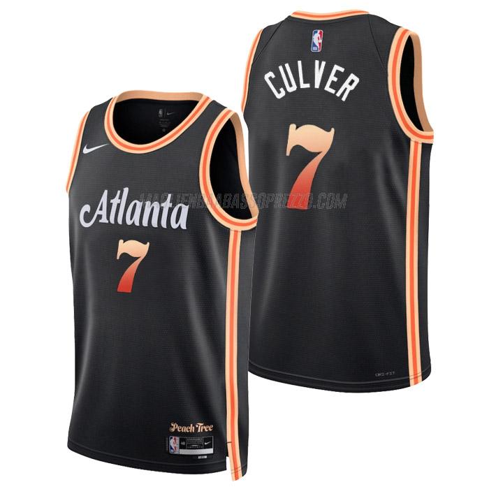 maglia jarrett culver atlanta hawks di 7 uomo city edition 2023 nero