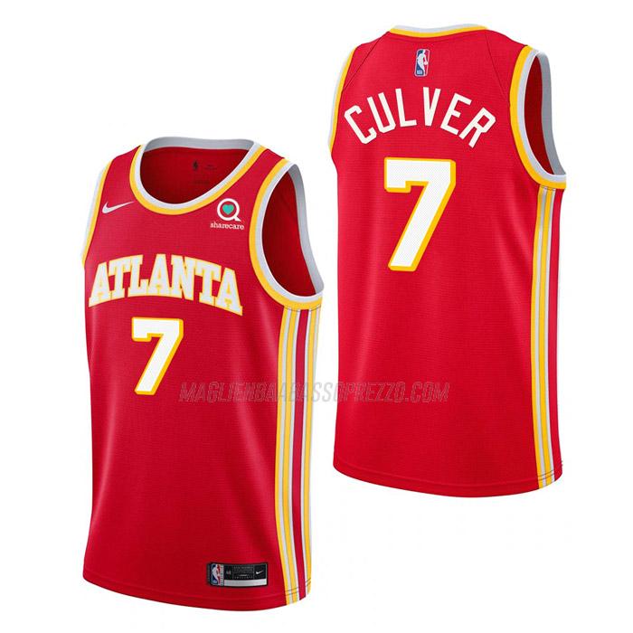 maglia jarrett culver atlanta hawks di 7 uomo icon edition 2023 rosso