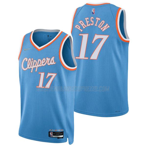 maglia jason preston los angeles clippers di 17 uomo city edition 2022 blu