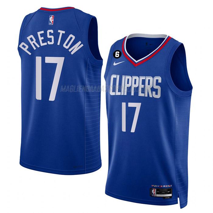 maglia jason preston los angeles clippers di 17 uomo icon edition 2023 blu