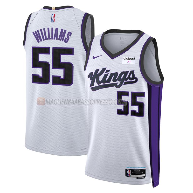 maglia jason williams sacramento kings di 55 uomo association edition 2023-24 bianco