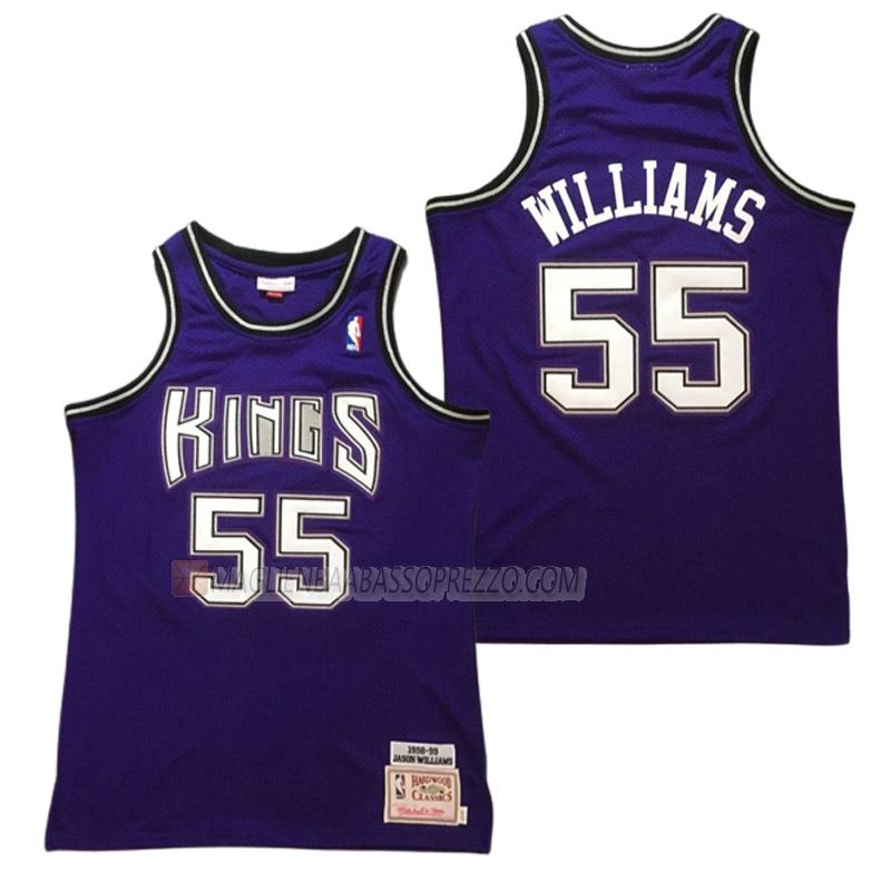 maglia jason williams sacramento kings di 55 uomo retro viola