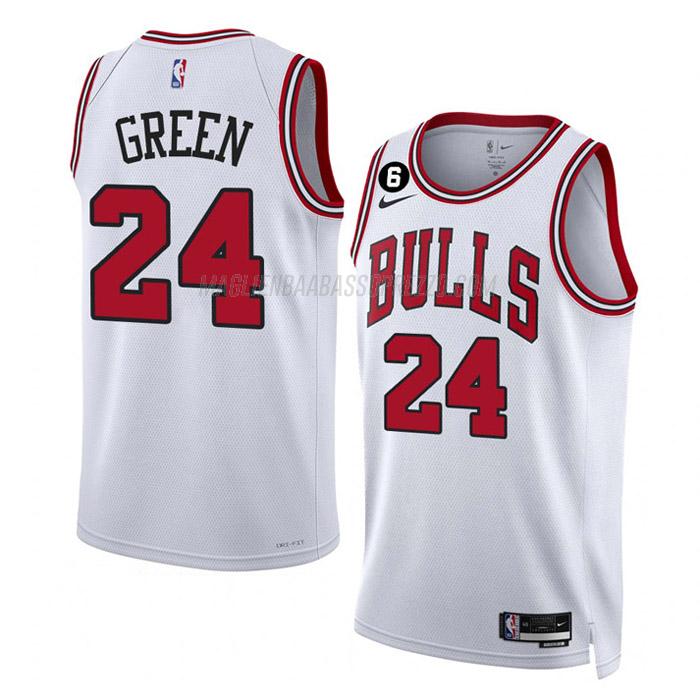 maglia javonte green chicago bulls di 24 uomo association edition 2023 bianco