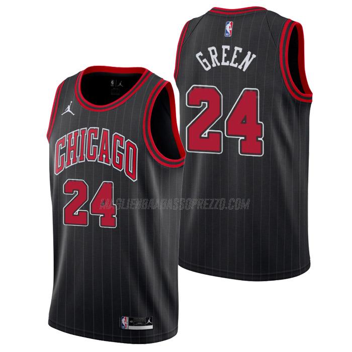 maglia javonte green chicago bulls di 24 uomo statement edition 2023 nero