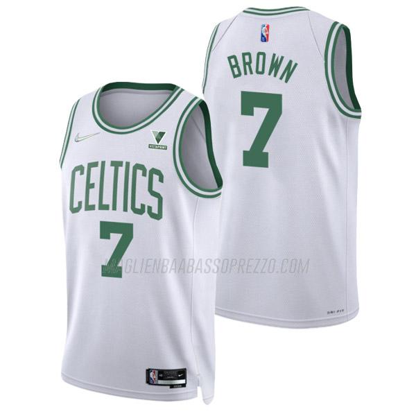 maglia jaylen brown boston celtics di 7 uomo association edition 2022 bianco