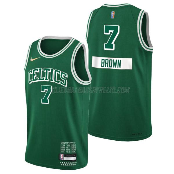 maglia jaylen brown boston celtics di 7 uomo city edition 2022 verde