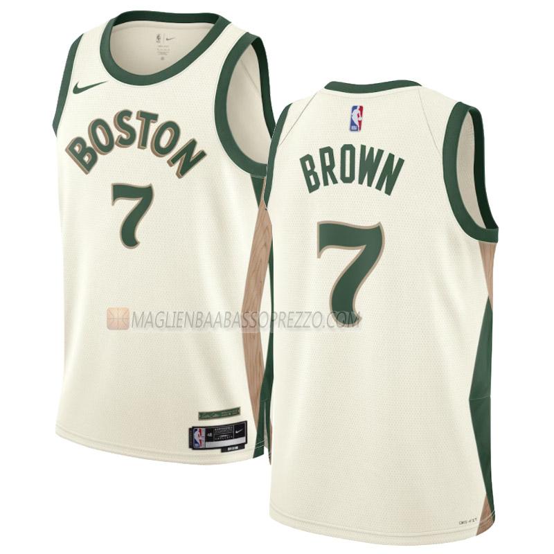 maglia jaylen brown boston celtics di 7 uomo city edition 2023-24 giallo