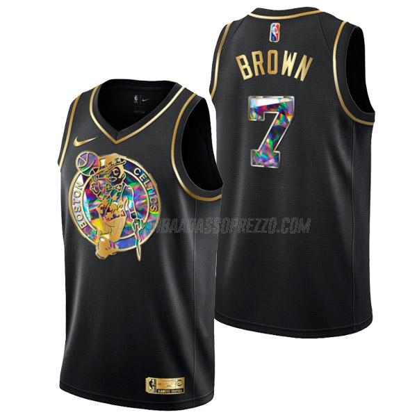 maglia jaylen brown boston celtics di 7 uomo golden diamond edition 2022 nero