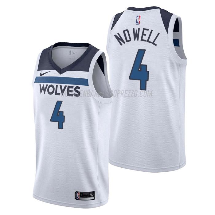 maglia jaylen nowell minnesota timberwolves di 4 uomo association edition 2023 bianco