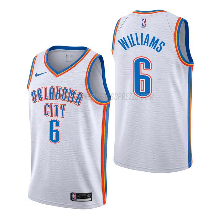 maglia jaylin williams oklahoma city thunder di 6 uomo association edition 2023 bianco