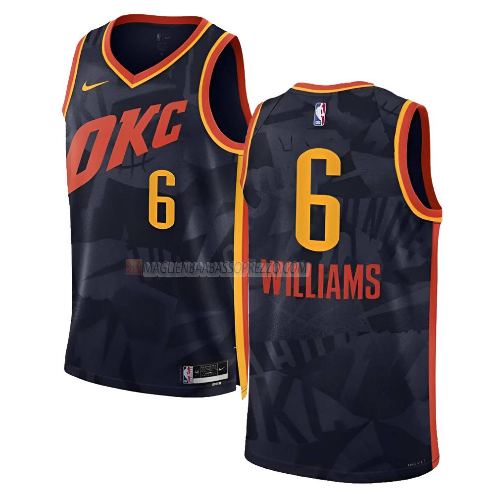 maglia jaylin williams oklahoma city thunder di 6 uomo city edition 2023-24 nero