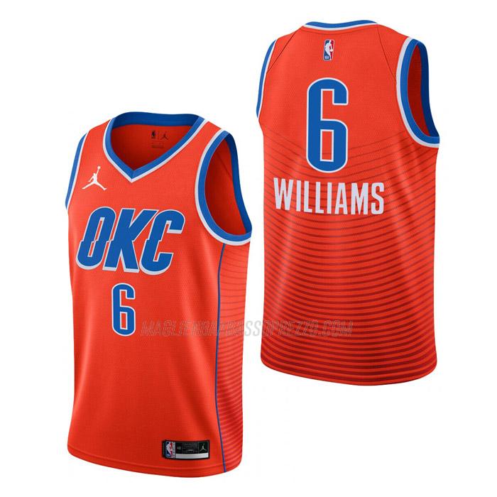 maglia jaylin williams oklahoma city thunder di 6 uomo statement edition 2023 arancia