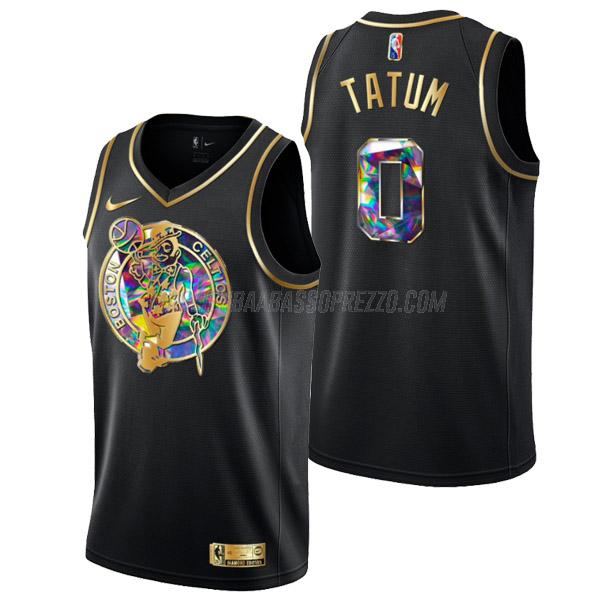 maglia jayson tatum boston celtics di 0 uomo golden diamond edition 2022 nero