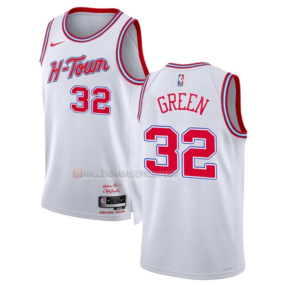 maglia jeff green houston rockets di 32 uomo city edition 2023-24 bianco