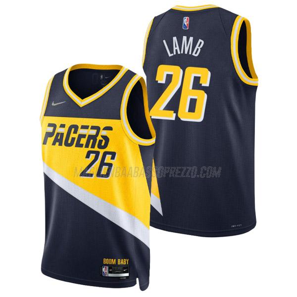 maglia jeremy lamb indiana pacers di 26 uomo city edition 2022 blu navy