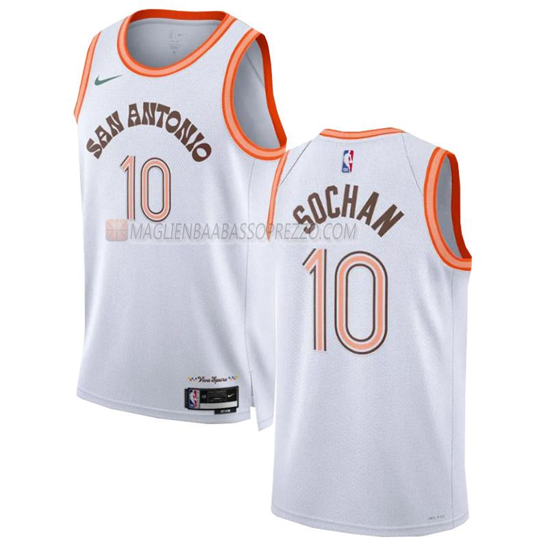 maglia jeremy sochan san antonio spurs di 10 uomo city edition 2023-24 bianco