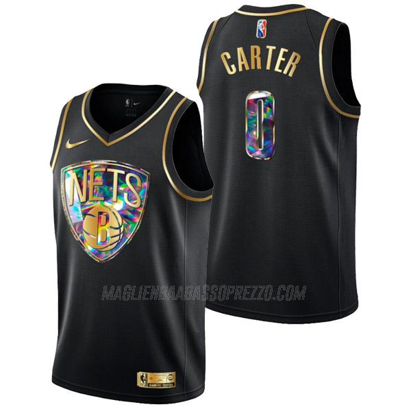 maglia jevon carter brooklyn nets di 0 uomo golden diamond edition 2022 nero