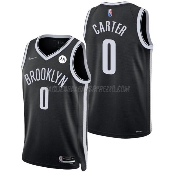 maglia jevon carter brooklyn nets di 0 uomo icon edition 2022 nero