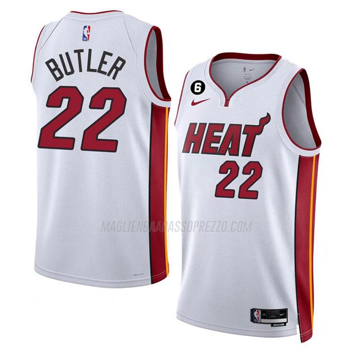 maglia jimmy butler miami heat di 22 uomo association edition 2023 bianco