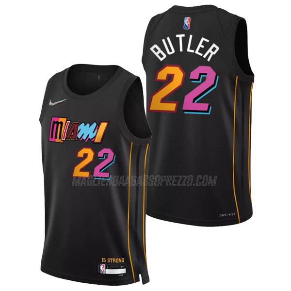 maglia jimmy butler miami heat di 22 uomo city edition 2022 nero