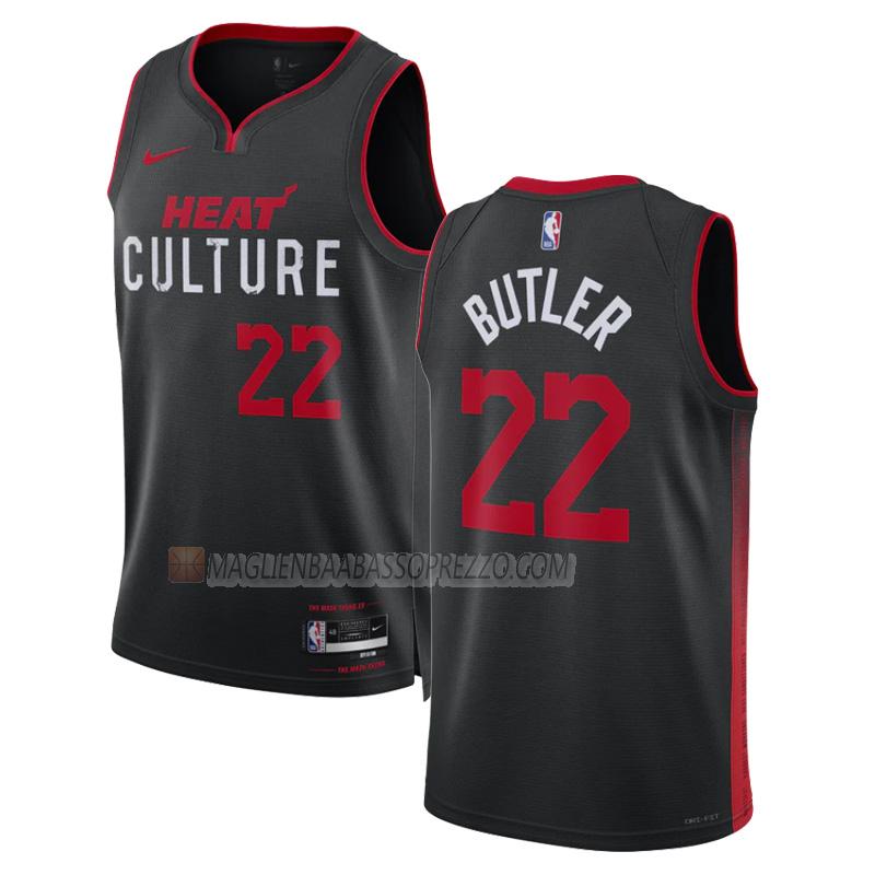 maglia jimmy butler miami heat di 22 uomo city edition 2023-24 nero