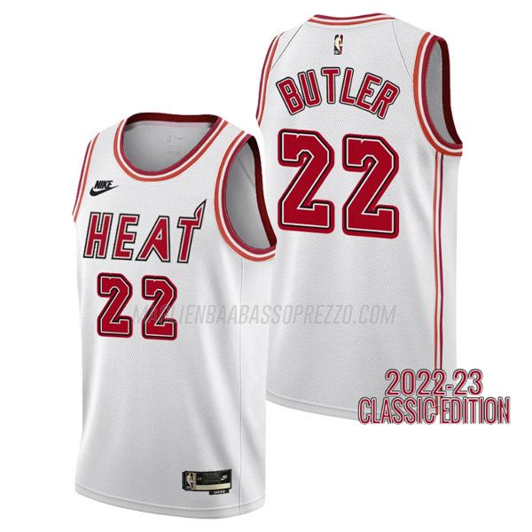 maglia jimmy butler miami heat di 22 uomo classic edition 2023 bianco