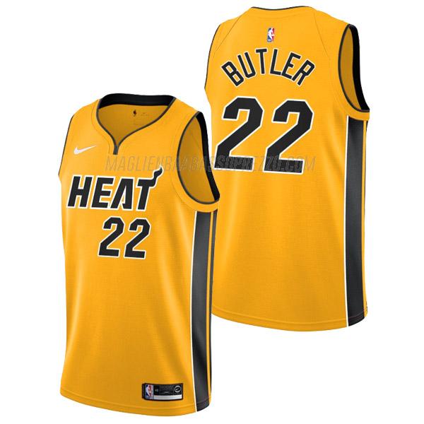 maglia jimmy butler miami heat di 22 uomo earned edition 2022 giallo