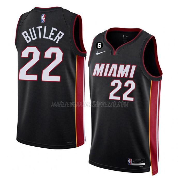 maglia jimmy butler miami heat di 22 uomo icon edition 2023 nero