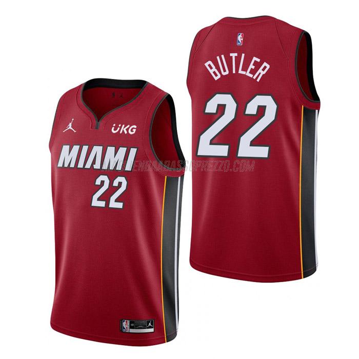 maglia jimmy butler miami heat di 22 uomo statement edition 2023 rosso