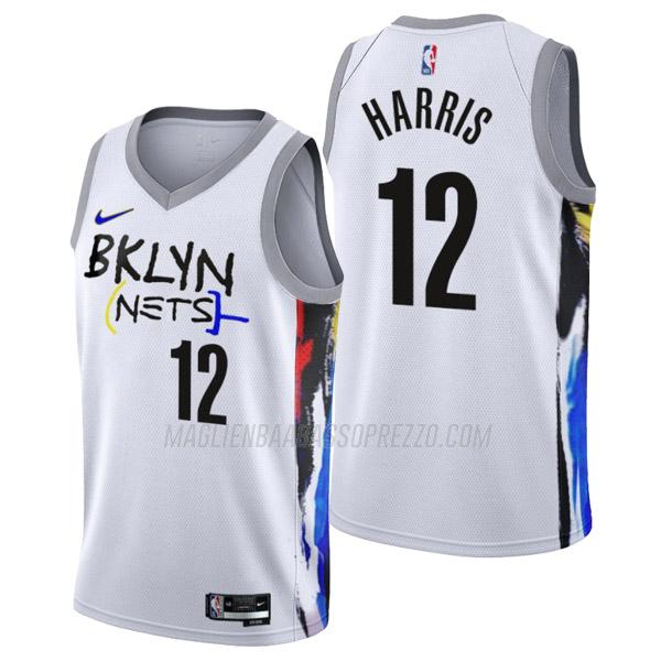 maglia joe harris brooklyn nets di 12 uomo city edition 2023 bianco