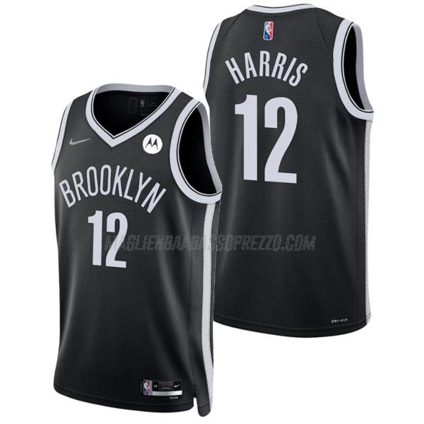 maglia joe harris brooklyn nets di 12 uomo icon edition 2022 nero