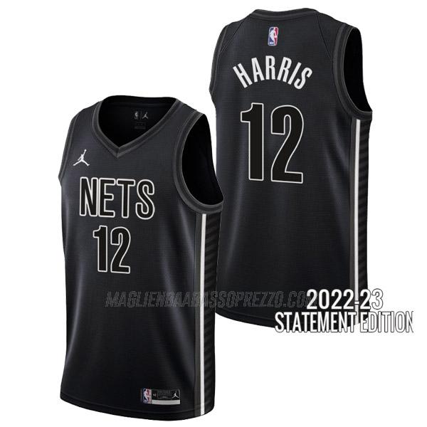 maglia joe harris brooklyn nets di 12 uomo statement edition 2023 nero