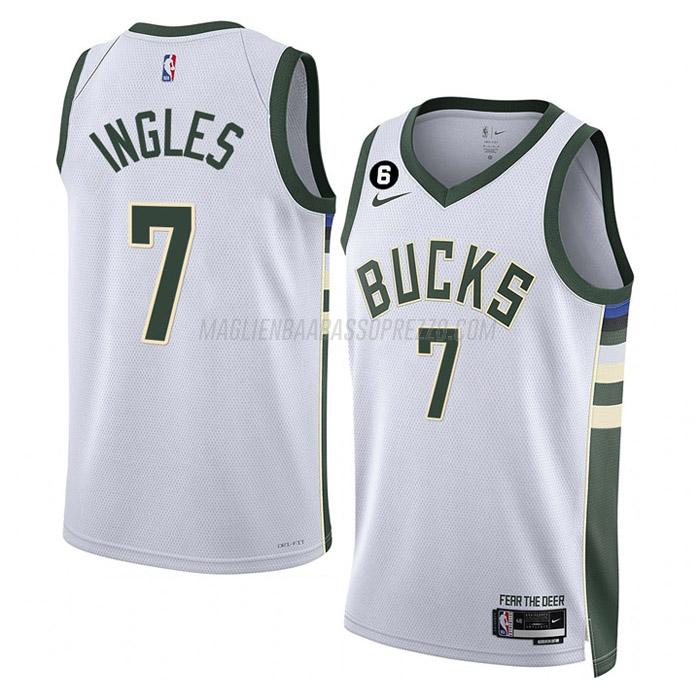 maglia joe ingles milwaukee bucks di 7 uomo association edition 2023 bianco