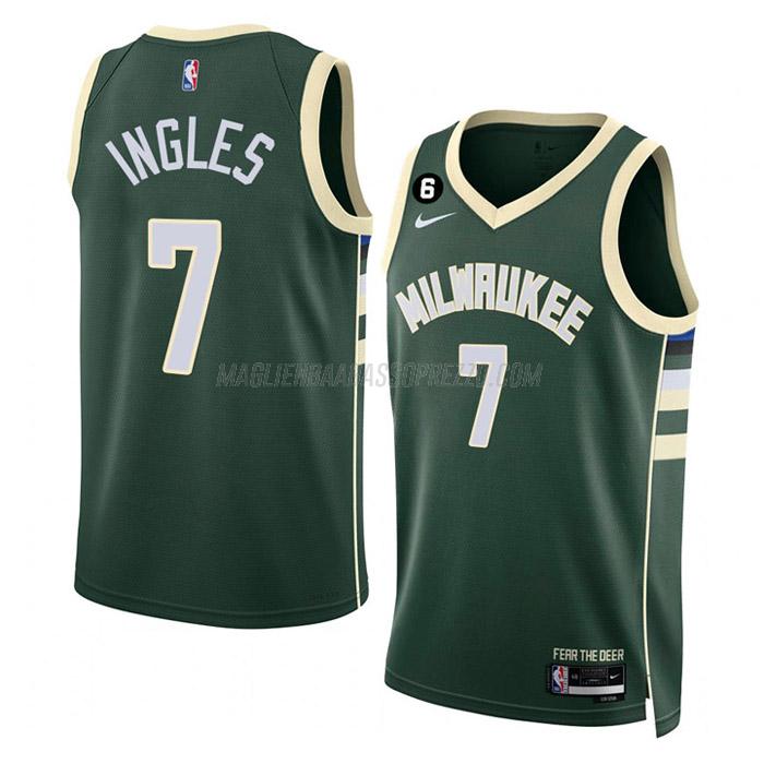 maglia joe ingles milwaukee bucks di 7 uomo icon edition 2023 verde