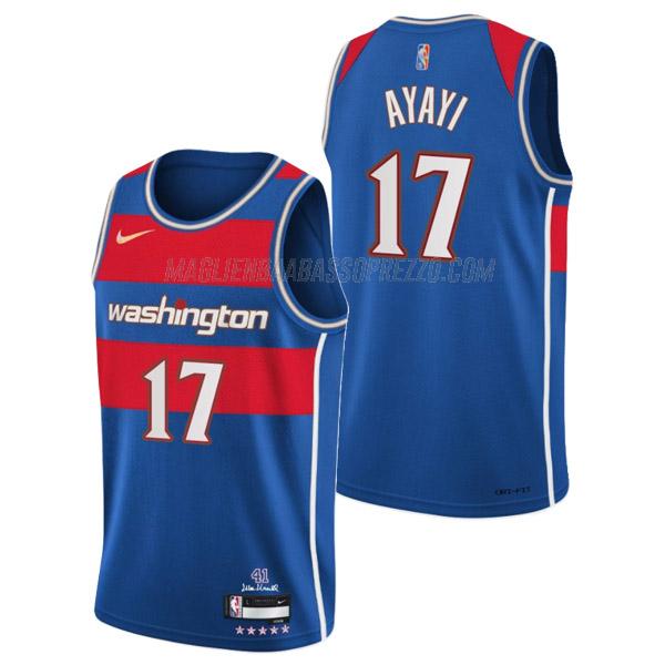 maglia joel ayayi washington wizards di 17 uomo city edition 2022 blu