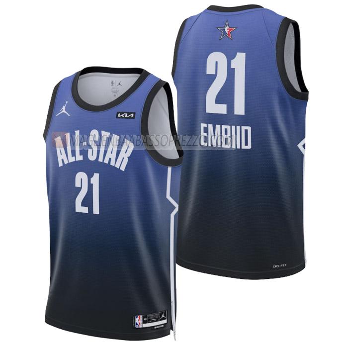 maglia joel embiid nba all-star di 21 uomo 2023 blu